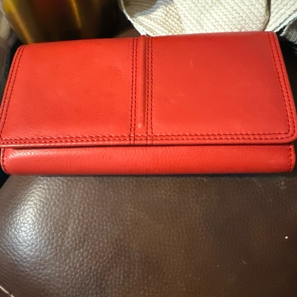 Chic Red Leather Wallet